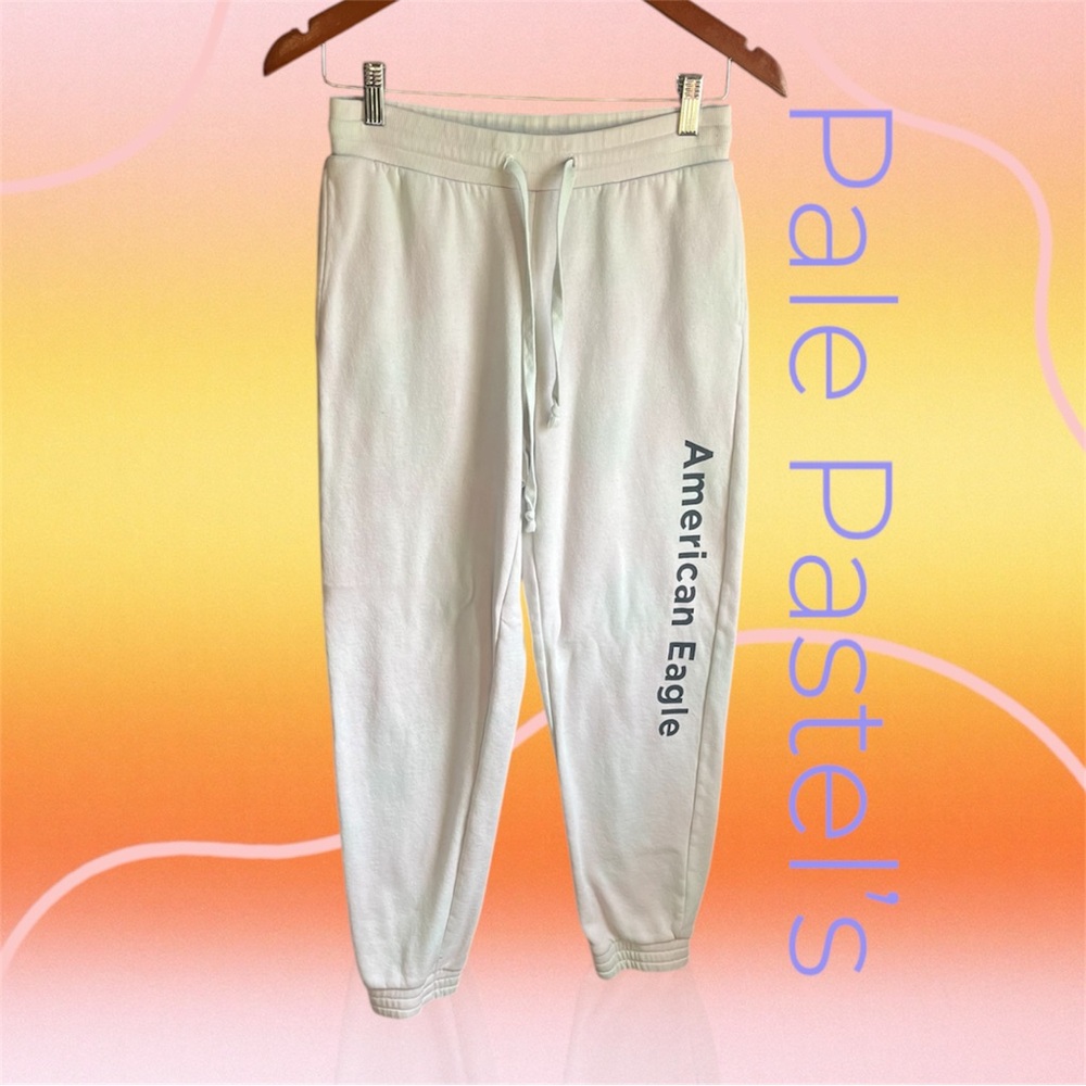 American Eagle Sweatpants with Pockets Pale Pink & Blue Pastel Women’s Size XS